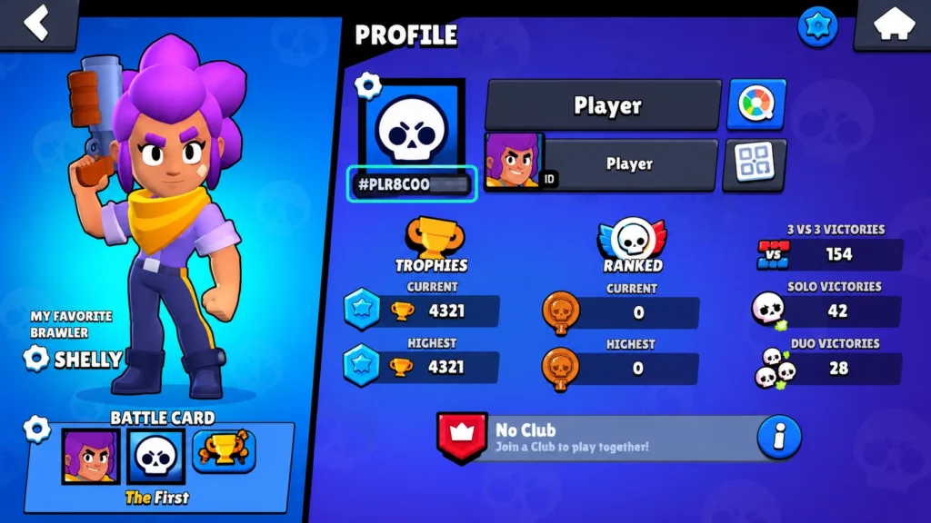 Player Tag в профиле Brawl Stars