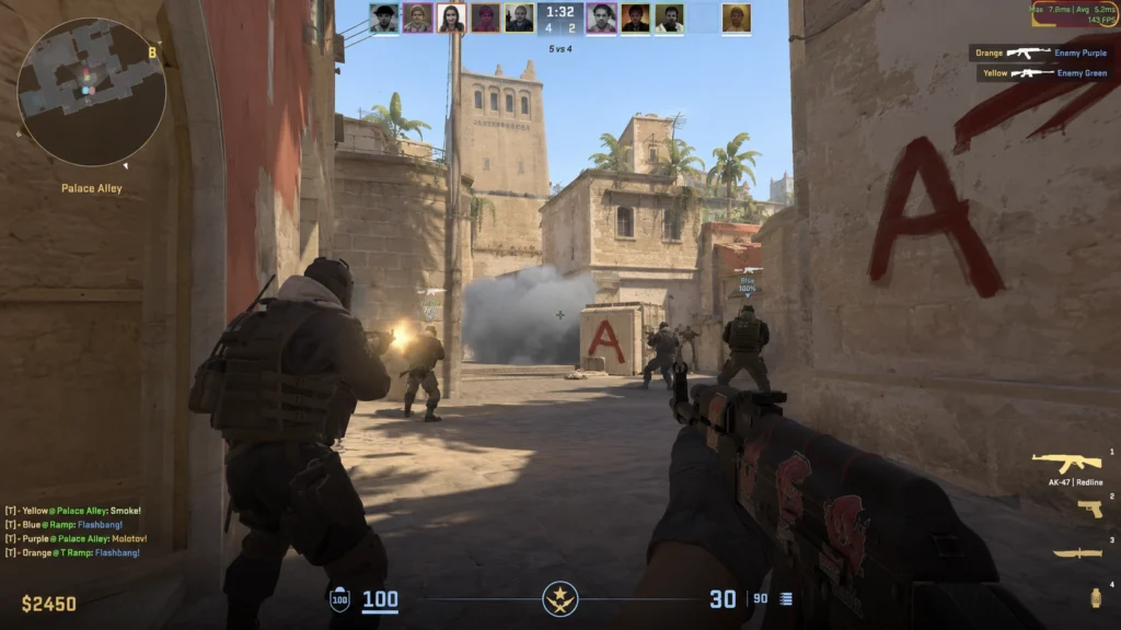 Частота кадров во время матча Counter-Strike 2