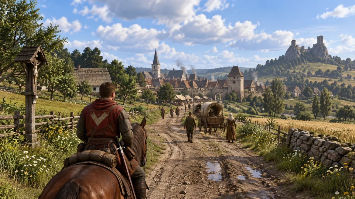 Генри путешествует по открытому миру Kingdom Come Deliverance II