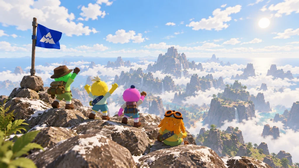 Игроки добрались до вершины в PEAK