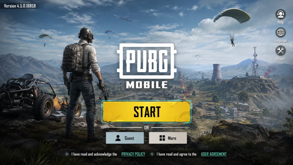 первый экран PUBG Mobile после установки на iPhone