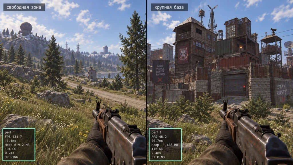 FPS Rust в свободной части карты