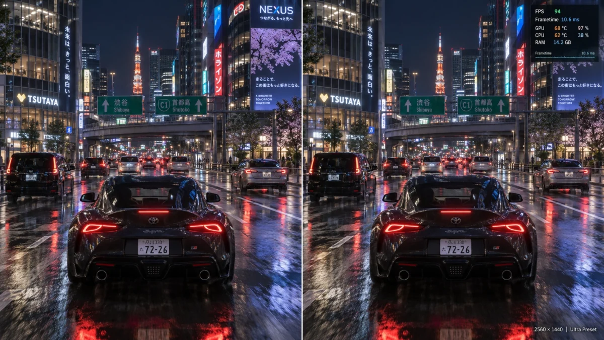 Forza Horizon 6 в Токио с отображением частоты кадров
