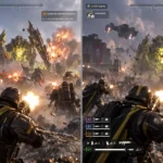 Helldivers 2 в боевой миссии с отображением FPS и frametime