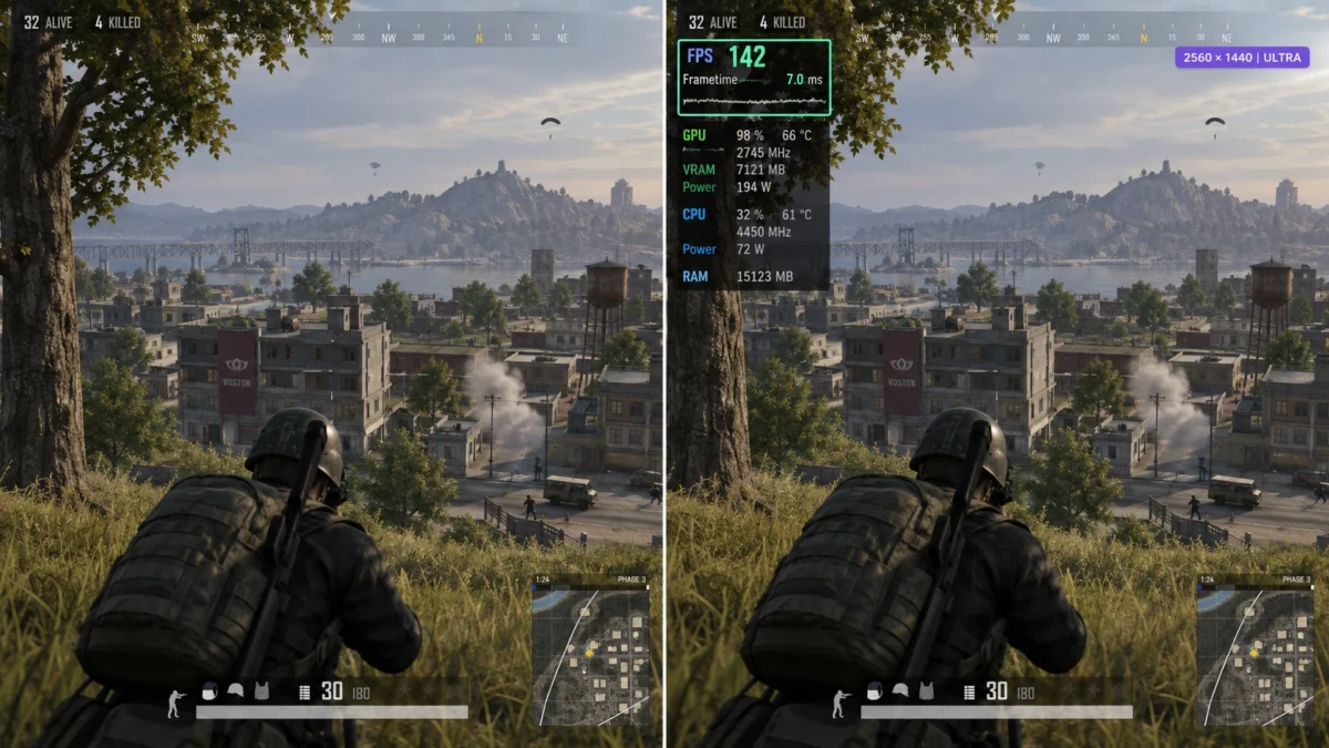 PUBG: Battlegrounds на ПК с реальным отображением FPS