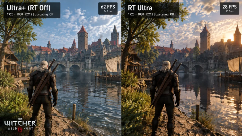 сравнение 60 и 120 FPS в The Witcher 3