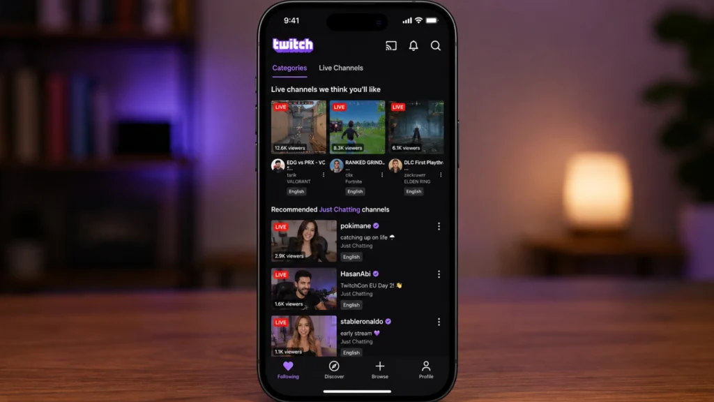 Twitch в App Store и мобильное приложение на iPhone
