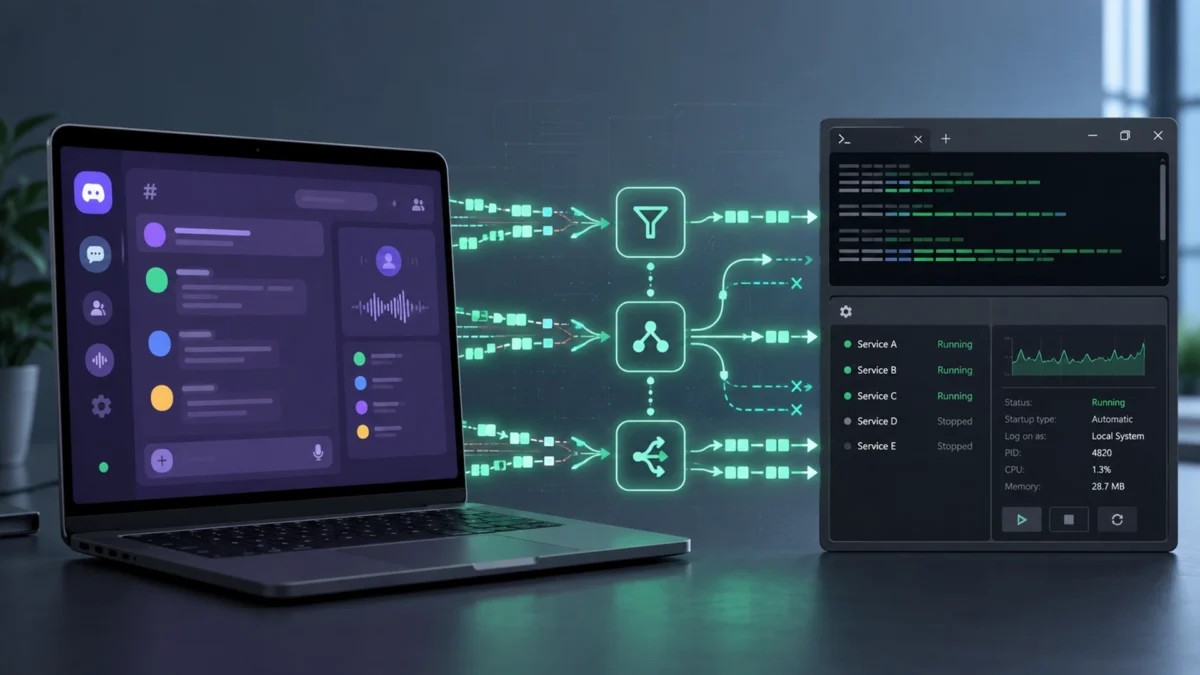 Zapret для Discord на компьютере с Windows и схема обработки сетевого трафика.