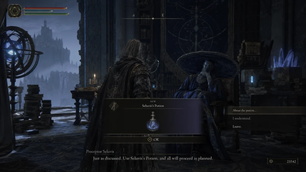Селувис передаёт Погасшему Seluvis's Potion в Elden Ring