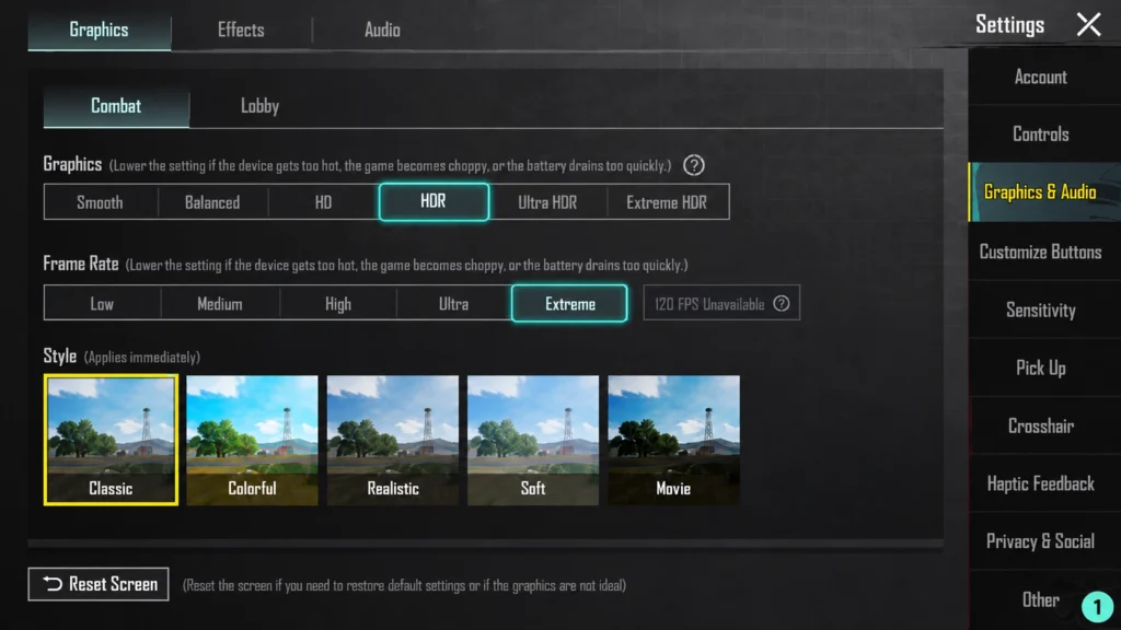 В PUBG Mobile режим Ultra Extreme недоступен при более тяжёлой графике