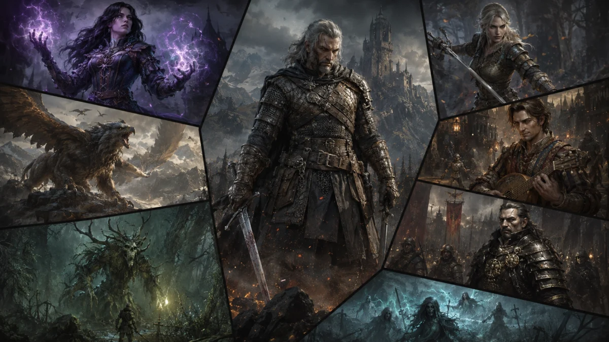 Серия игр The Witcher — коллаж охотников на чудовищ, магии и мрачного фэнтези