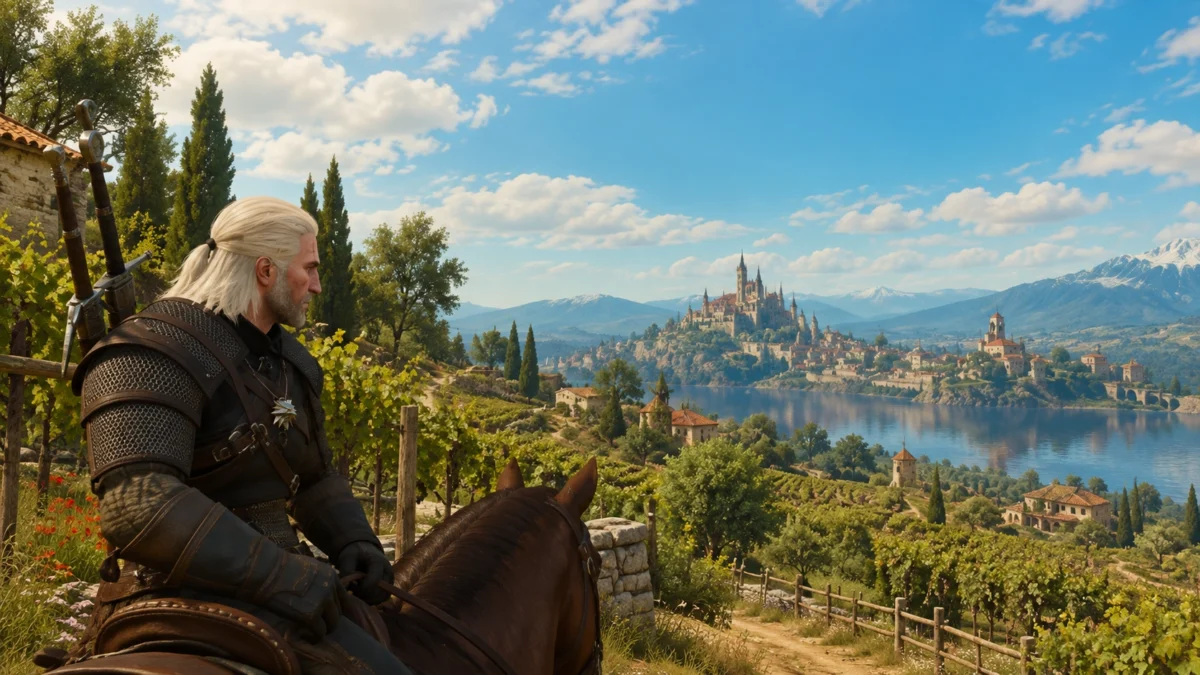 Геральт в Туссенте из дополнения «Кровь и вино» для The Witcher 3