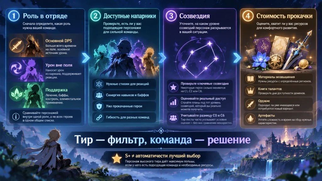 Как выбрать персонажа для прокачки по тир-листу