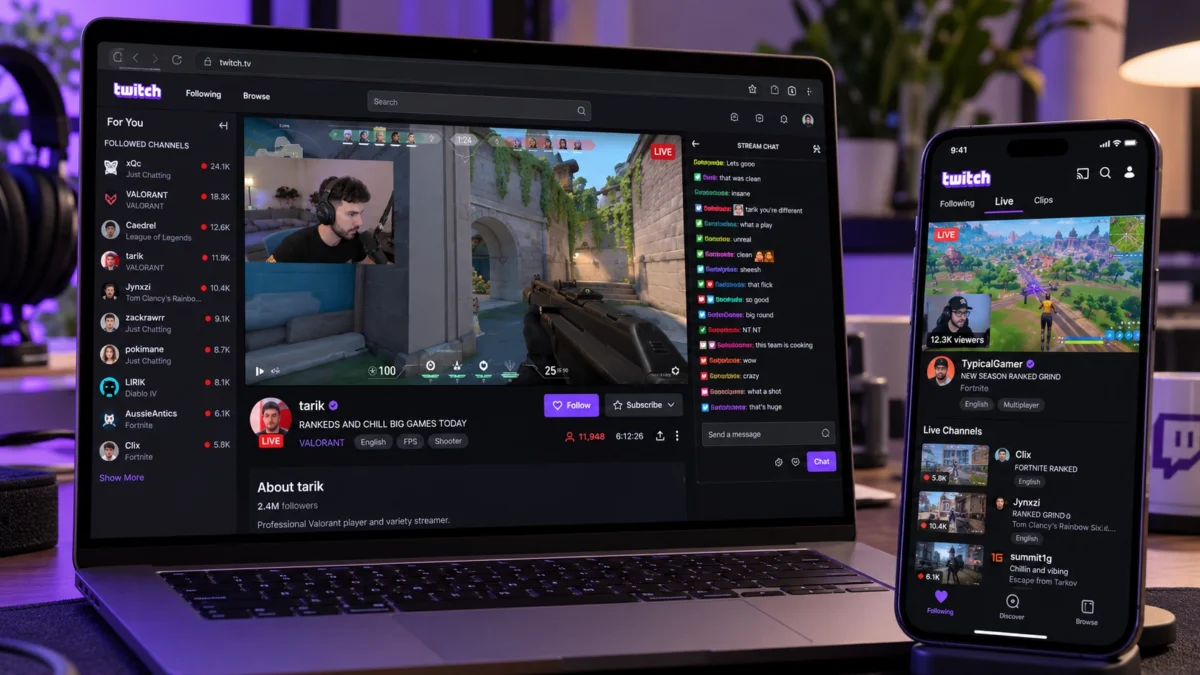 Просмотр Twitch на компьютере и телефоне