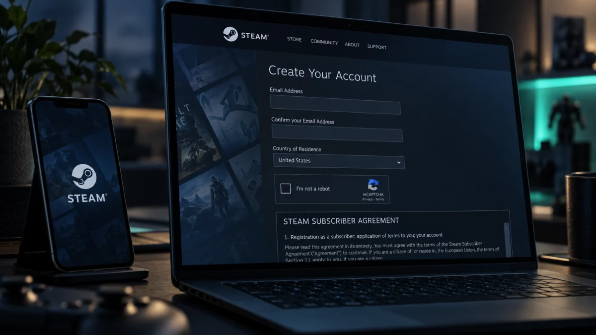 Создание нового аккаунта Steam