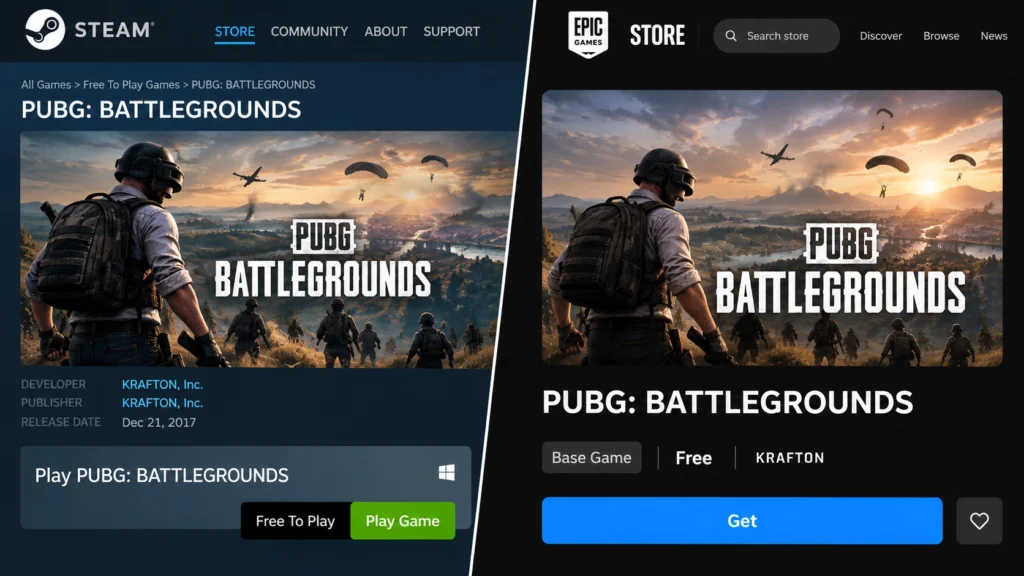 Бесплатная PUBG: Battlegrounds в Steam и Epic Games Store