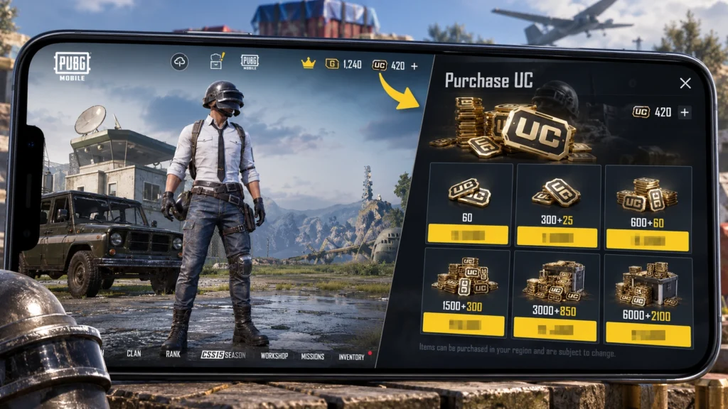 Экран покупки UC в PUBG Mobile