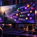 Чат Twitch на компьютере и смартфоне во время трансляции.