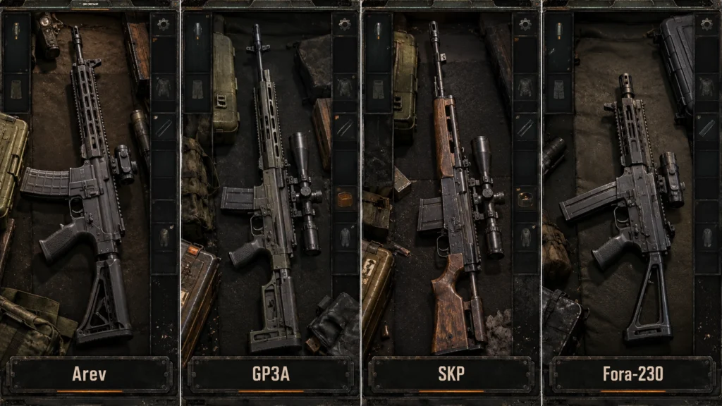 ARev, GP3A, SKP и Fora-230 из Update 2.0 для Stalker 2