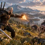 Геральт готовится к бою в The Witcher 3