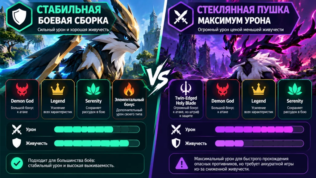 Сравнение боевых комбинаций пассивных навыков Palworld